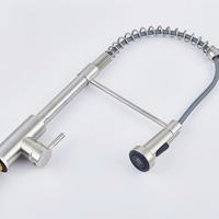 Robinet de cuisine SANIVITAL flexible à monter sur plan, en acier inoxydable, avec douchette extractible, mélangeur eau chaude et froide pour la maison