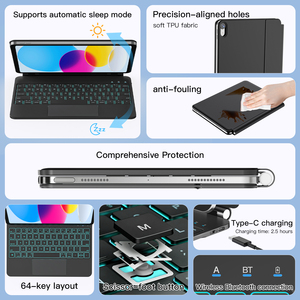 Teclado Magic para iPad 11.ª Generación (A16 2025)/10.ª Generación (<span class=keywords><strong>2022</strong></span>), Panel Táctil Multitáctil, Soporte Flotante Cantilever, Retroiluminación de 7 Colores - Product Image 3