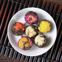 Coffret Cadeau de Boules de Fleurs Écloses Bio 5G Faites à la Main, 18 Pièces/Boîte, Hibiscus, Jasmin, Lys, Chrysanthème, Osmanthus, Thé Santé, OEM Accepté