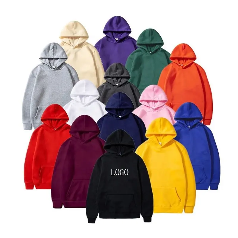 ขายส่งโลโก้ที่กําหนดเอง Oversize พิมพ์นูนระเหิดผู้ชาย Streetwear เสื้อสวมหัว Unisex ว่างเปล่า Hoodies