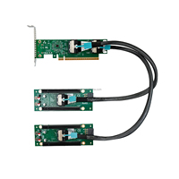 Carte d'extension bifurcationnelle PCIe Gen5 MCIO X8 avec double emplacement X4 pour GPU, carte réseau, SSD NVMe, serveur, station de travail OEM ODM