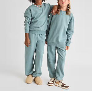 Conjunto de ropa con logotipo personalizado para niños, conjunto de Sudadera con capucha y pantalón de chándal con estampado de algodón para niños - Product Image 1