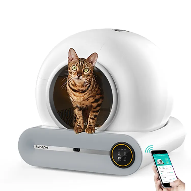 Neue große automatische Katzen toilette mit Tuya App Fernbedienung Selbst reinigende intelligente Heide monitor Katzen toilette