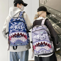 Sac à dos en nylon personnalisé avec impression numérique intégrale, port de charge USB et plusieurs poches pour l'école, les voyages, le streetwear, léger