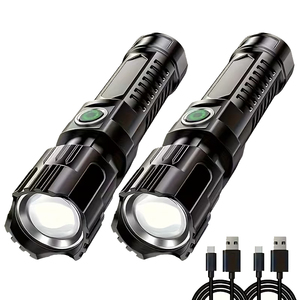 Lampe de poche d'urgence XINSITE IP65 étanche à l'eau et à la poussière 2000 lumens 800-900M faisceau réglable batterie rechargeable - Product Image 1