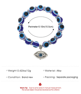 Bracciale OEM con Occhio Turco Portafortuna, Stile Retrò, Diverse Opzioni di Charm, Gioiello con Occhi in Pietra Naturale per Uomini e Donne - Product Image 4