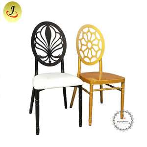 Chaise de banquet rembourrée en fer avec dossier en cuir Chaise de mariage en fer - Product Image 1