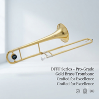 Wholesale Factory Bb Trombone, Lacquered Gold Slide Brass Instrument for Music Store