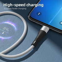 Cable de Datos USB Magnético Tipo C de 60W con Carga Rápida, Trenzado y Blindado, 1M de Longitud, Conductor de Cobre Puro para Auriculares y Móviles
