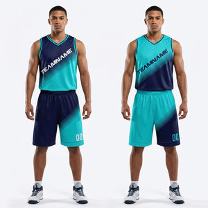 Tenue de Basketball Personnalisée en Polyester à Sublimation Totale avec Nom et Numéro – Ensemble Respirant en Tissu Mesh pour Hommes Adultes - Product Image 1