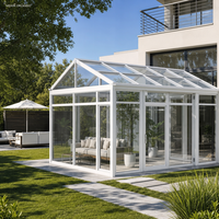MEXIN Véranda en aluminium 4 saisons, verre double vitrage Low-E, serre, jardin d'hiver, solarium, villa, cour arrière, taille personnalisée, extérieur