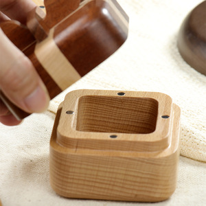 Wood Jewelry Box Square Wooden Gift Box For Jewelry <b>Ring</b> <b>Storage</b> Home Office Use - Product Image 3
