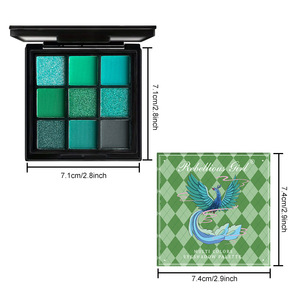 Palette Ombretti Quadrata 9 Colori Rebellious Girl - Tonalità Verde Pavone e Avocado per Illuminare gli Occhi - Product Image 5
