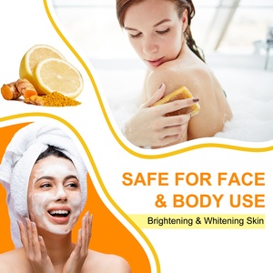 Logo privato gratuito curcuma limone acido Kojic fatto a mano Bar saponetta smacchiatore per bagno e viso - Product Image 4