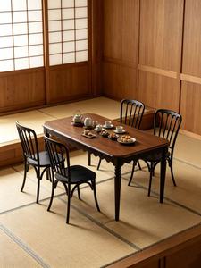 Nuevo Juego de Mesa de Comedor de Madera Maciza Estilo Americano con 4 Sillas Windsor Negras para el Hogar, Cocina, Comedor - Product Image 5