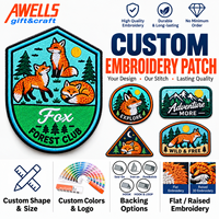 Écusson brodé personnalisé renard, badge du club Forêt de Renards pour vestes, sacs à dos, casquettes, vêtements de randonnée et équipement de plein air AWELLS
