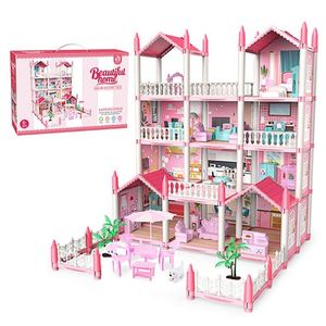 Mini Casa de Muñecas Moderna de Mimbre Blanco Gabby's, Accesorios DIY, Juego de Muebles de Cocina con Puerta Grande, Mezcladoras y Armarios para Juguetes de Ensueño para Niñas - Product Image 6