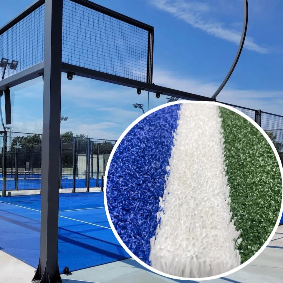 Tenis Rumput Sintetis Biru Hijau Pasto Sintetis Padel Lapangan Tenis Rumput Sintetis untuk Karpet Padel