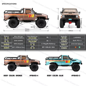 Voiture RC RGT EX86110Pro 1/10 Pioneer II Brushless 4WD, camionnette tout-terrain avec moteur Hobbywing, véhicule électrique tout-terrain pour adultes - Product Image 2