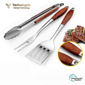 Barbecue <b>Tool</b> Set Stainless Steel Barbecue <b>Tool</b> <b>BBQ</b> Outdoor Multi Combination Three piece Wooden Handle - Product Image 5