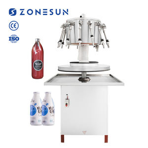 ZONESUN ZS-HXF12 Semi-automatic 12 Heads Rotary Soy <b>Sauce</b> Beverage Wine <b>Bottle</b> Vacuum Siphon Overflow Liquid Filling Machine - Product Image 1