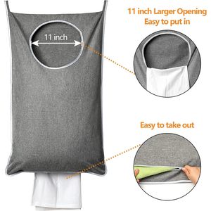 XL Hanging <b>Laundry</b> <b>Hamper</b> Bag, Extra Large Tear-resistance Door <b>Hamper</b> with Hooks for Dirty Clothes - Product Image 3