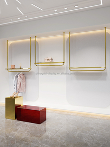 Perchero de Pared para Ropa con Acabado Dorado, Estante para Tienda de Ropa, Percheros de Acero Inoxidable para Boutique - Product Image 4