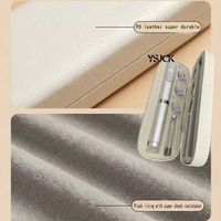 Boîte à stylos en cuir brossé PU YSJCK, doublure en peluche, résistante aux rayures, étanche, options de couleurs personnalisées, design multifonctionnel