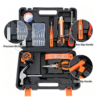 Ensemble d'outils à main pour l'entretien quotidien, 16 pièces, outils multifonctions, trousse à outils portable avec marteau, pinces, ruban à mesurer pour un usage domestique