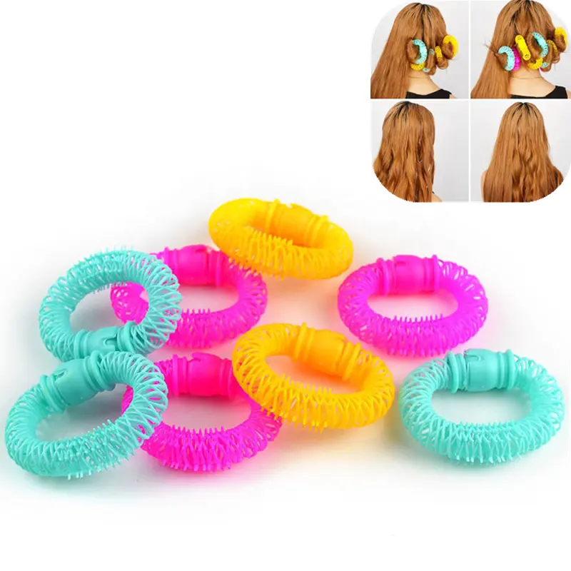 Ruyan Plastic Hair Curly Curler Magic Donut Rollers Circle Spiral Roll Wave Hairstyle DIY Tool for Adults and Children