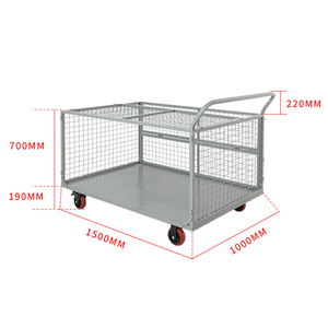 Công nghiệp chuyển đổi tay xe tải trọng lượng nhẹ nhỏ gọn <span class=keywords><strong>4</strong></span> bánh xe nền tảng đẩy Dolly giỏ hàng Xe đẩy giỏ hàng - Product Image 6