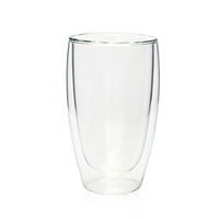 Verres à double paroi 2 pièces 450 ml Tasses à café Tasses isothermes Lavables au lave-vaisselle et au micro-ondes Verre