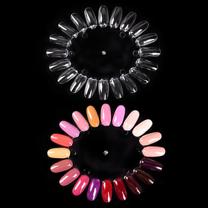10 pièces/sac Présentoir ovale pour ongles, 20 faux ongles en forme de tournesol, Planche d'entraînement, Palette de couleurs pour gel, Outil de nail art en ABS pour le vernis et les doigts - Product Image 6