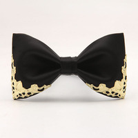 Nœud Papillon de Luxe pour Homme avec Bordure Métallique, Style Palais Baroque pour Marié de Mariage, Design Spectaculaire pour Tapis Rouge et Événements Gala
