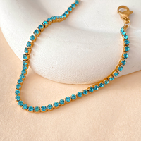 Bracelet artisanal pour femme EMANCO en zircon multicolore brillant, pierre de naissance, en acier inoxydable PVD couleur or/argent, idéal pour les fêtes, livraison directe