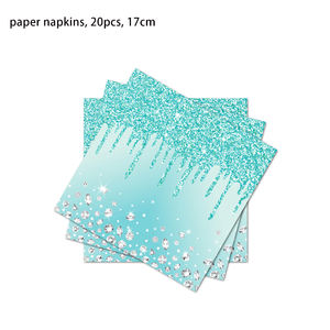 <span class=keywords><strong>Vajilla</strong></span> temática de la serie Diamond, suministros de fiesta de diamantes turquesas, plato de cena de fiesta - Product Image 5