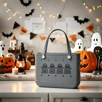 Sac fourre-tout en EVA à motif fantôme d'Halloween, design ajouré élégant, sac à main polyvalent pour les fêtes et l'usage quotidien