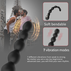 Vibrateur anal en silicone de qualité médicale, télécommande sans fil, 7 fréquences, rotatif, souple, perles anales, <span class=keywords><strong>masseur</strong></span> de la prostate - Product Image 6