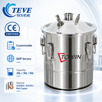 Towin 20L/30L/50L Mini Fermenteur Compact pour la Fermentation de l'Alcool, Réservoir de Stockage d'Eau en Acier Inoxydable pour Hôtels