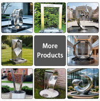Sculpture paysagère circulaire moderne de luxe en acier inoxydable, personnalisable