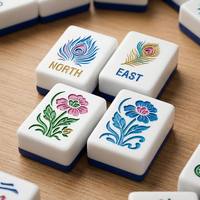 Ensemble de Mahjong Américain Personnalisé de Luxe Moderne, Tuiles Acryliques Pliables à 2 Couches avec Motifs Audacieux NEWS et Dragon