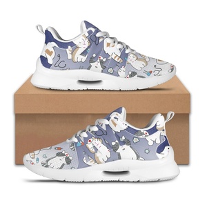 Imprimir a pedido, zapatillas de deporte para mujer, estilo médico, diseño de <span class=keywords><strong>gato</strong></span> enfermera, zapatos planos de moda informales, zapatos para correr antideslizantes para Otoño e Invierno - Product Image 2