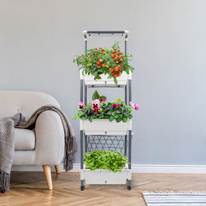 מערכת הידרופונית תלת-שכבתית לגידול אנכי בתוך הבית, מתקן גידול נייד עם משאבת השקיה בטפטוף, לגידול שתילים, עשבי תיבול וירקות, שקטה וחכמה. - Product Image 4