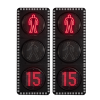 Feu de signalisation piétonnier LED 300 mm avec compte à rebours matriciel intégré, faible consommation d'énergie pour centre de transport