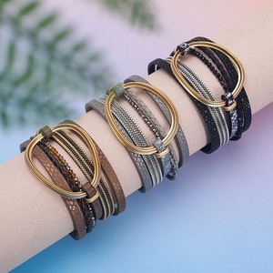 Business Leather <b>Bracelet</b> Top-rated Cost-effective Sourcing Hypoallergenic Metal Holiday Gift for Women Detailed Clasp Strength - Product Image 3
