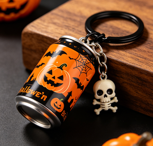 Llavero de Resina con Forma de Lata de Cerveza, Diseño de Halloween, con Logotipo Personalizado, Mini Lata de Bebida Esmaltada, Calabaza, Fantasma, Bruja, Adorno para Bolsa de Regalo, a la Moda - Product Image 2