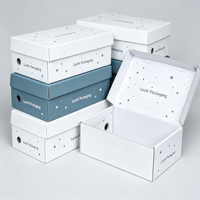 Boîte à chaussures en carton avec logo personnalisé, laminage noir mat, boîtes d'expédition en carton ondulé noires pour baskets, chaussures de sport, boîte en papier