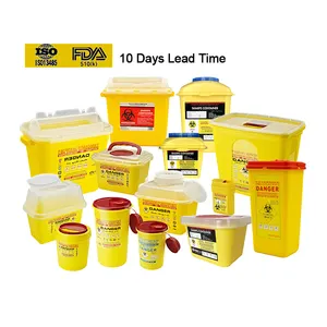 Medical 510k PP Plastic Safety Box Biohazard Needle Syringe Bin 5L Sharps Container Disposal