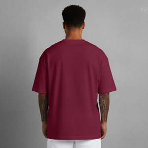 Nouveaux T-shirts pour hommes tendance et surdimensionnés, épaules tombantes, col rond, manches courtes, coupe ample, 100% coton, bicolore, style hip-hop. - Product Image 3