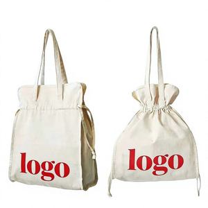 Sac fourre-tout promotionnel en toile de coton personnalisé avec fermeture à bandoulière et motif lettres, idéal pour les cadeaux et la publicité, vente en gros pour fabricants - Product Image 4